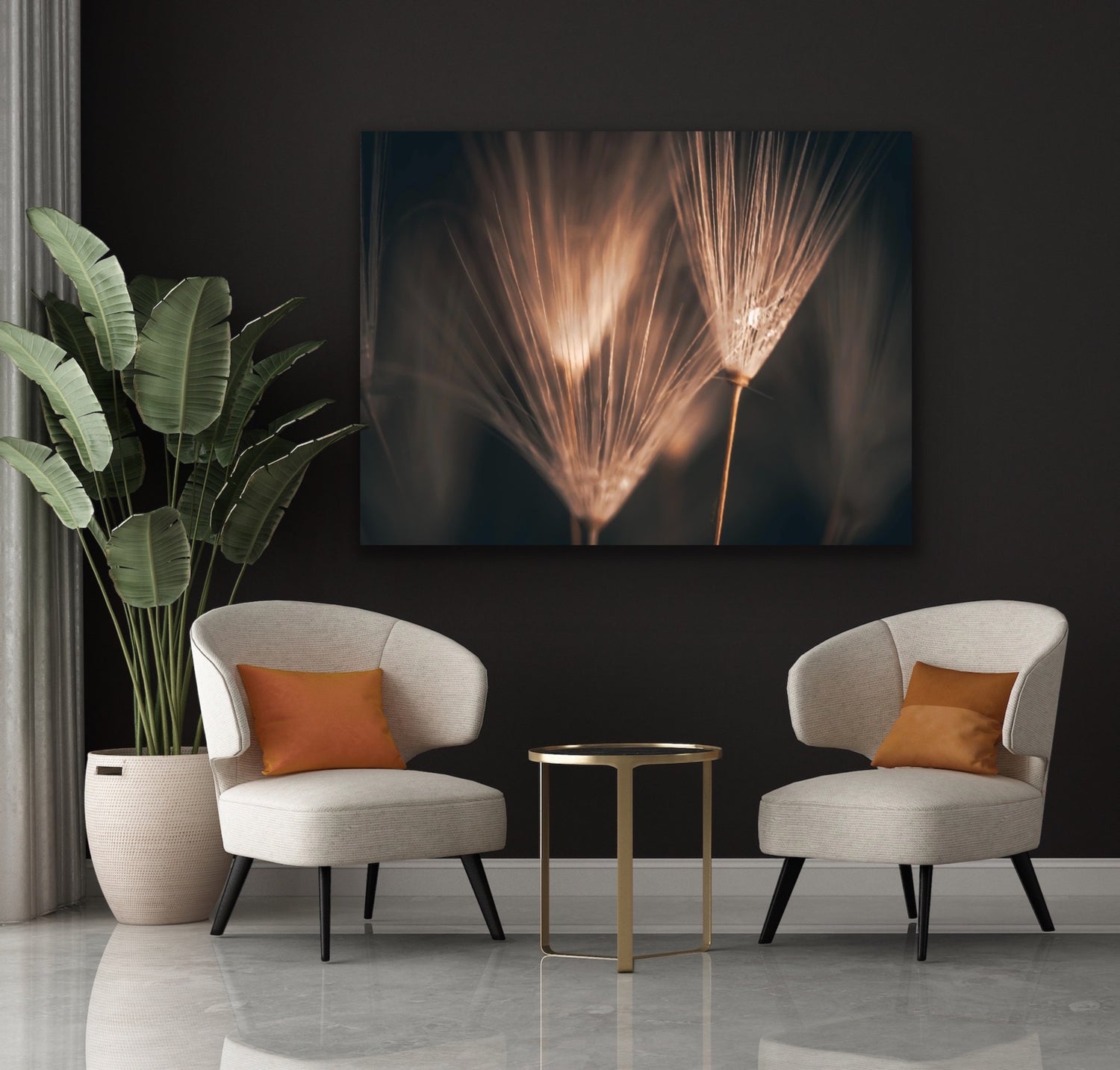 Stemningsfulle løvetann i bruntoner