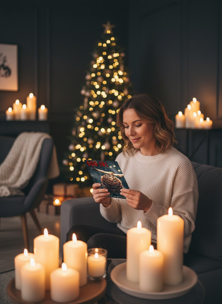 Julekort 1 - dobbel - Pakke med 10 foldekort (standardkonvolutter)