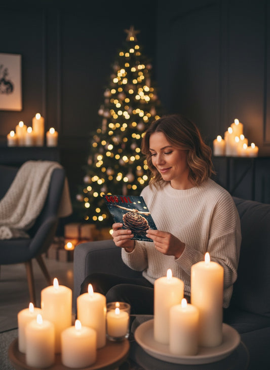 Julekort 1 - dobbel - Pakke med 10 foldekort (standardkonvolutter)