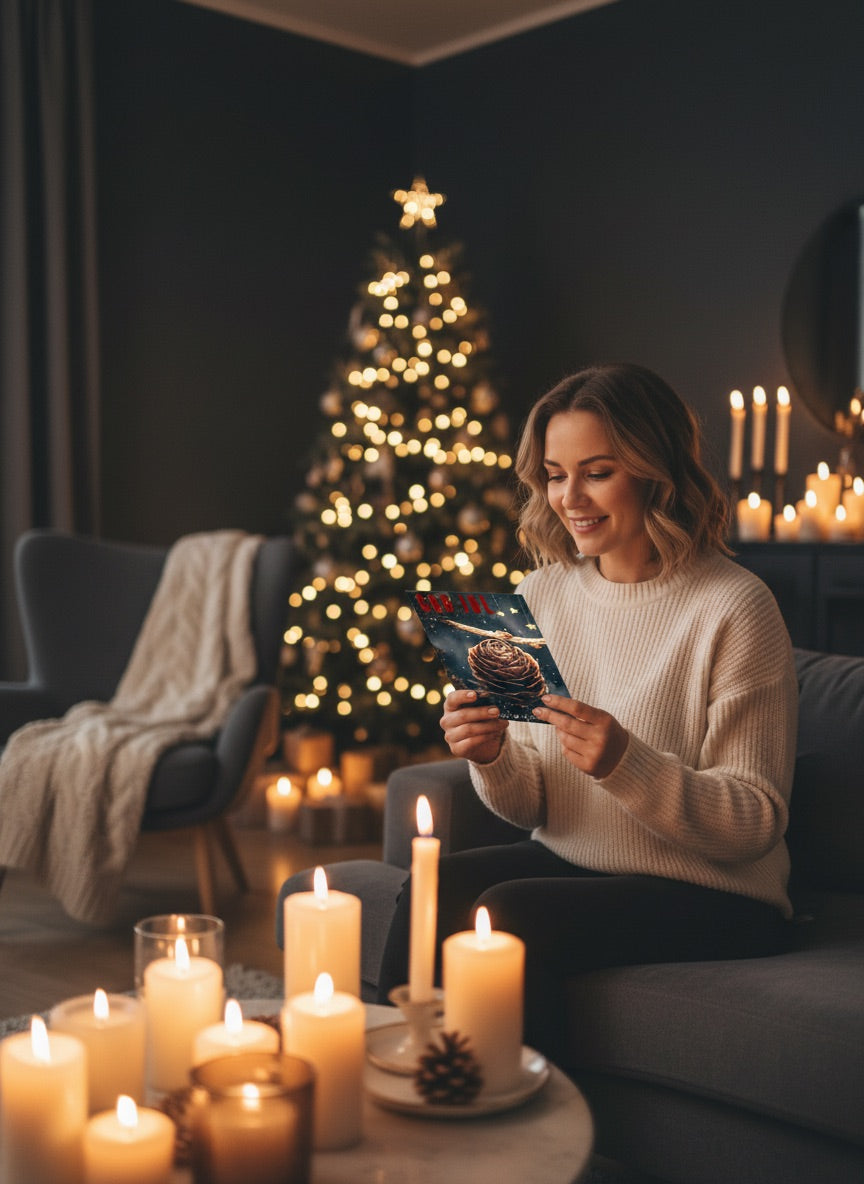 Julekort 1 - Pakke med 10 postkort (tosidig, standardkonvolutter)